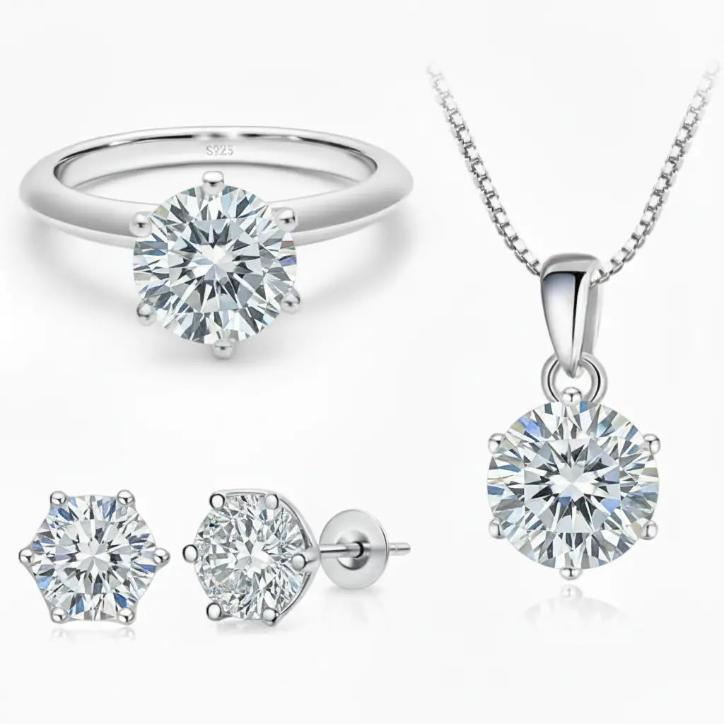 Parure in Argento 925 con Moissanite certificata