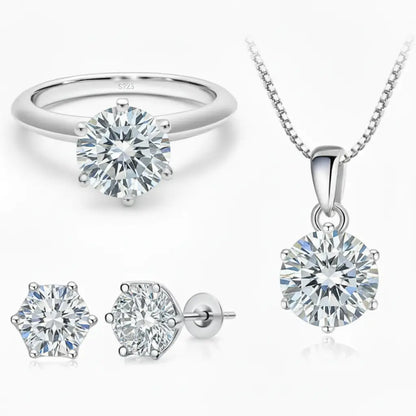 Parure in Argento 925 con Moissanite certificata