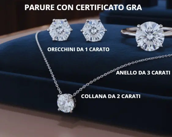 Parure in Argento 925 con Moissanite certificata