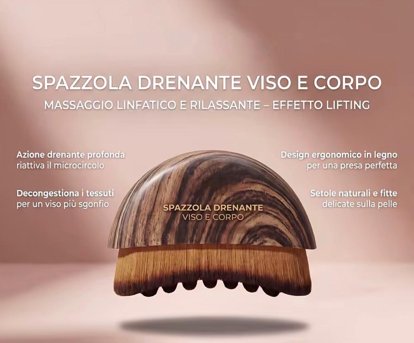 Kit Skincare Coreana VISO&CORPO: Spazzola Drenante + Crema in Capsule alla Vitamina C
