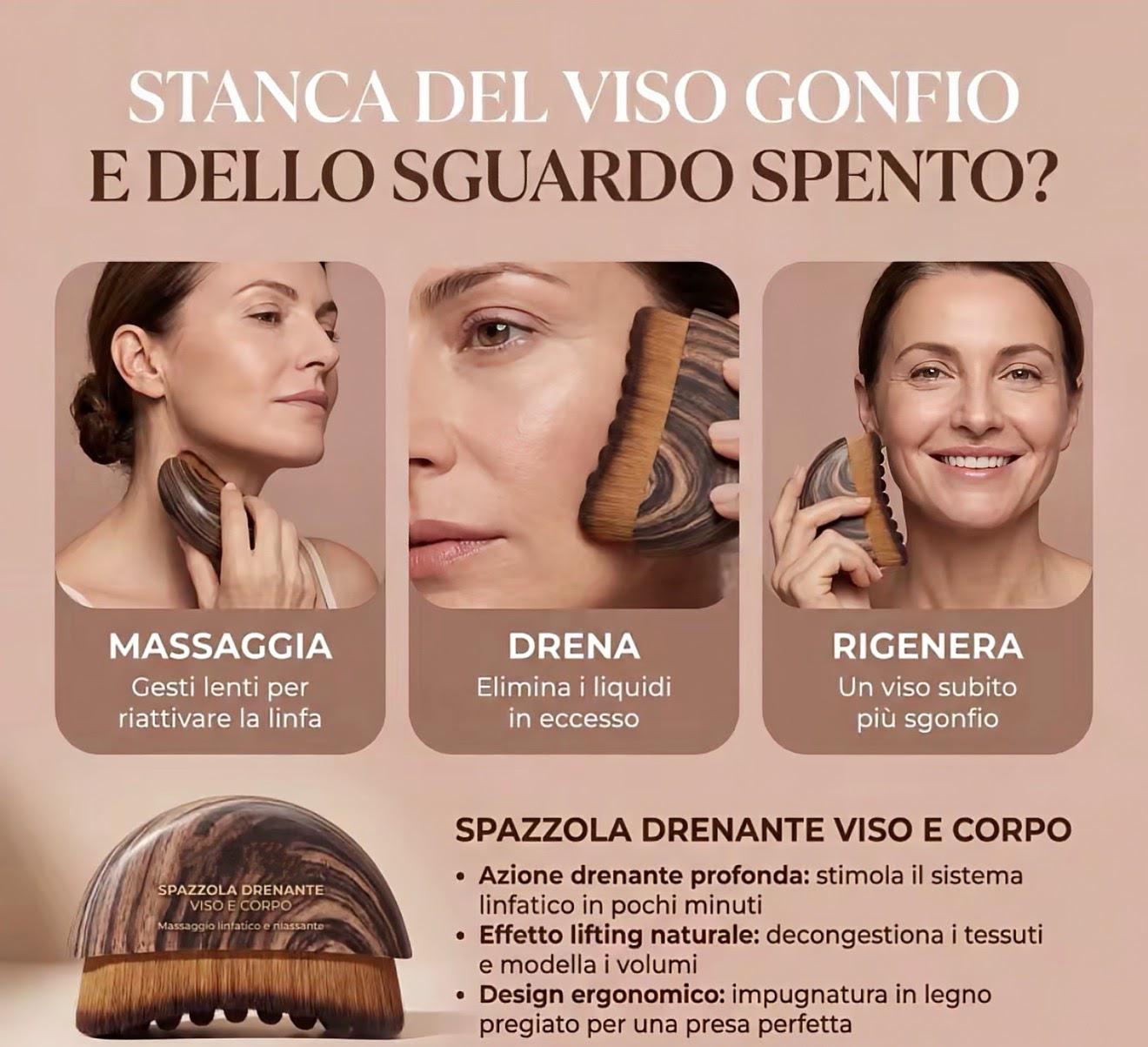 Kit Skincare Coreana VISO&CORPO: Spazzola Drenante + Crema in Capsule alla Vitamina C