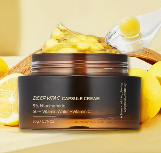 Kit Skincare Coreana VISO&CORPO: Spazzola Drenante + Crema in Capsule alla Vitamina C