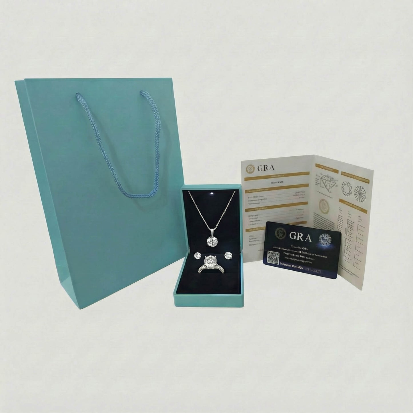 Parure in Argento 925 con Moissanite certificata