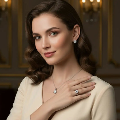 Parure in Argento 925 con Moissanite certificata