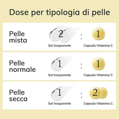 Kit Skincare Coreana VISO&CORPO: Spazzola Drenante + Crema in Capsule alla Vitamina C