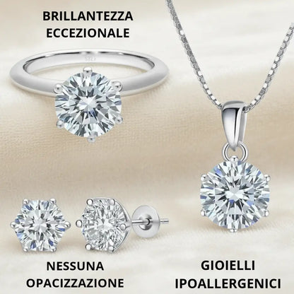 Parure in Argento 925 con Moissanite certificata