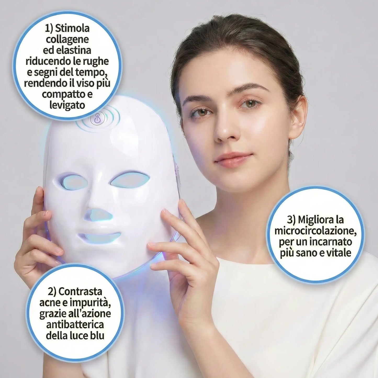 Maschera di Bellezza a Luci Led per il Lifting del Viso "Nuovo Modello"